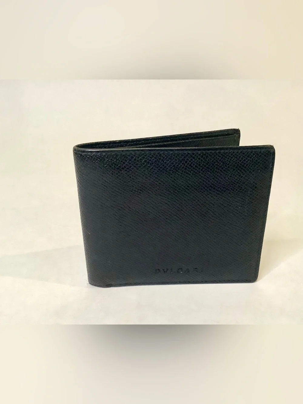 Bulgari Black Textured Leather Card & Key Wallet